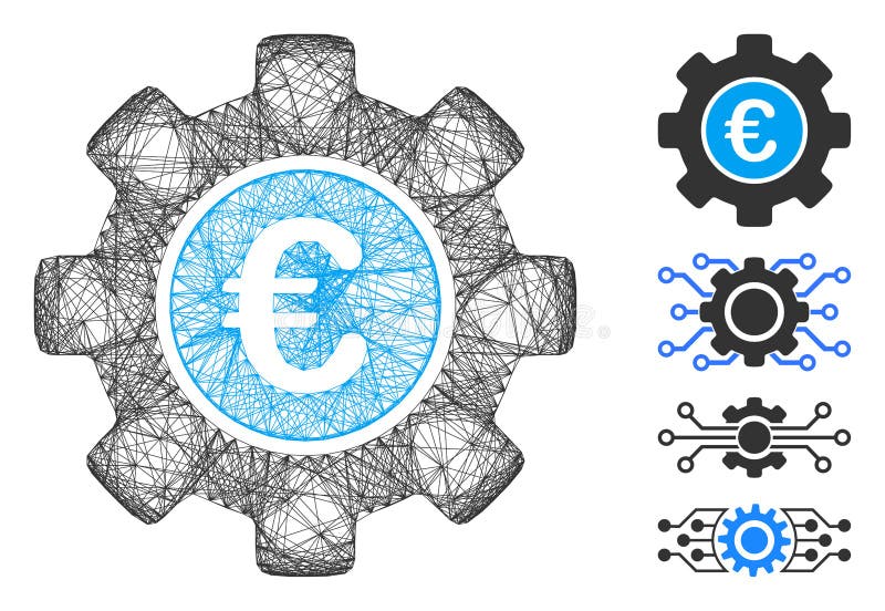 Hatched Euro Development Gear Vector Mesh stock illustration