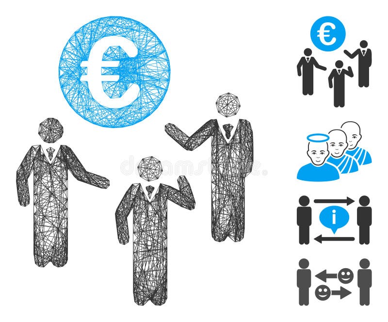 Hatched Euro Discussion Vector Mesh vector illustration