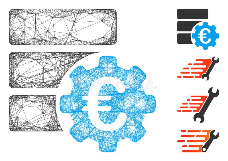 Hatched Euro Financial Database Options Vector Mesh royalty free illustration