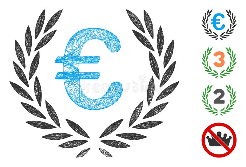 Hatched Euro Laurel Wreath Vector Mesh vector illustration