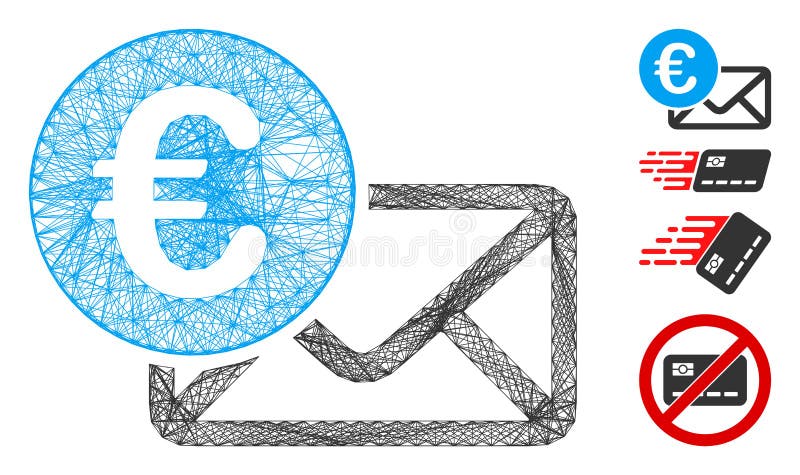 Hatched Euro Message Vector Mesh vector illustration