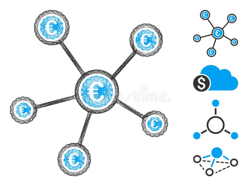 Hatched Euro Network Structure Vector Mesh royalty free illustration