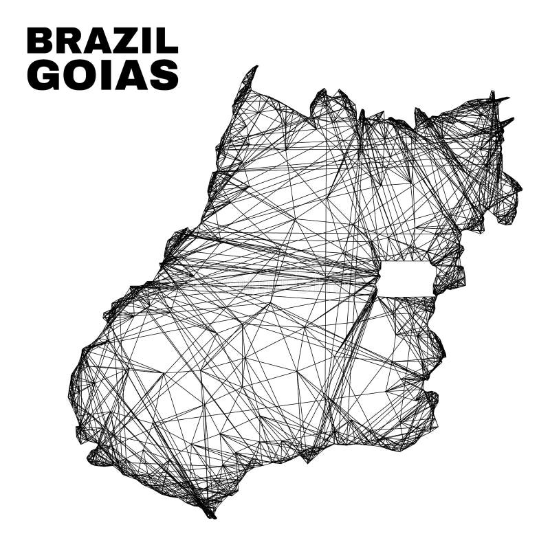 Hatched Irregular Mesh Goias State Map vector illustration