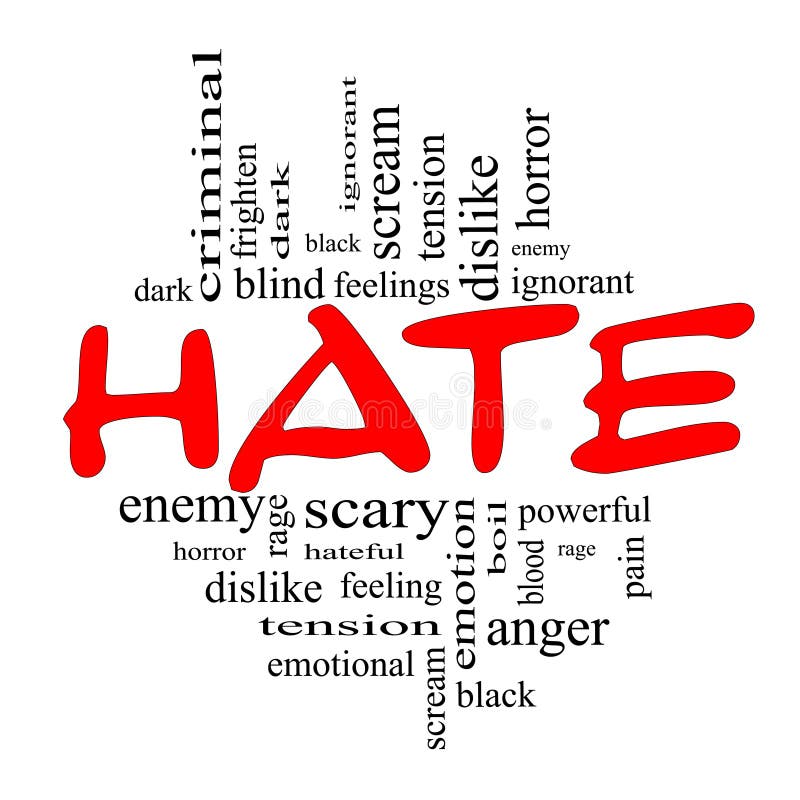 Hate Word Cloud Concept stock illustration. Illustration of dislike