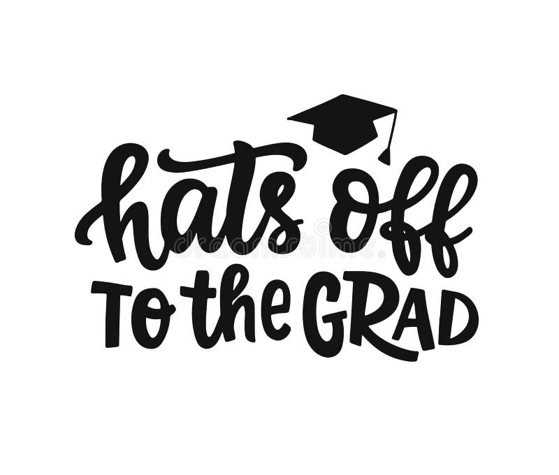 Hats off to the grad! Graduation label, banner