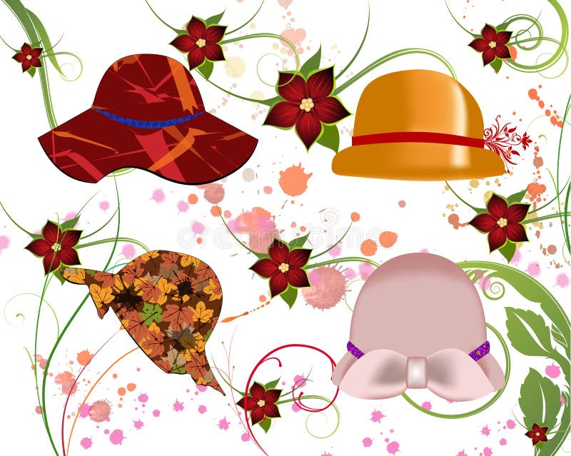 Hats for Women vector illustration Hats for Women vector illustration
