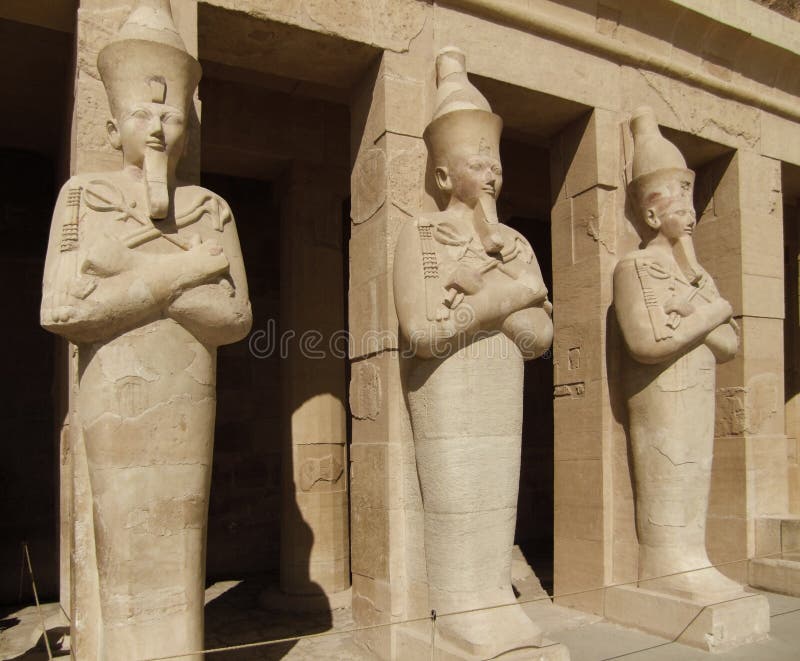 Hatschepsut sculptures made of stone royalty free stock images
