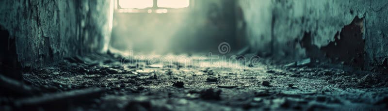 The Haunting Emptiness of Decayed Abandonment A Glimpse into a Hollow Ruin, Abandoned and Forgotten, Where Time Has Left Its Mark vector illustration