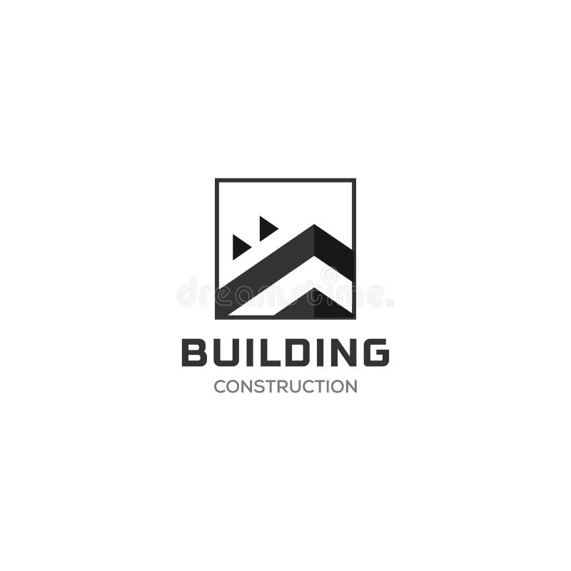 Haus-abstrakte Real Estate-Landschaft Logo Design Template f?r Firma Errichtendes Vektor-Schattenbild, quadratisches Logo lizenzfreie abbildung Haus-abstrakte Real Estate-Landschaft Logo Design Template f?r Firma Errichtendes Vektor-Schattenbild, quadratisches Logo lizenzfreie abbildung