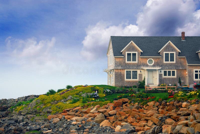 Haus auf Ozeanufer