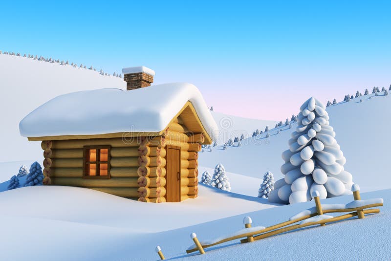 Haus im Schneeberg stock abbildung