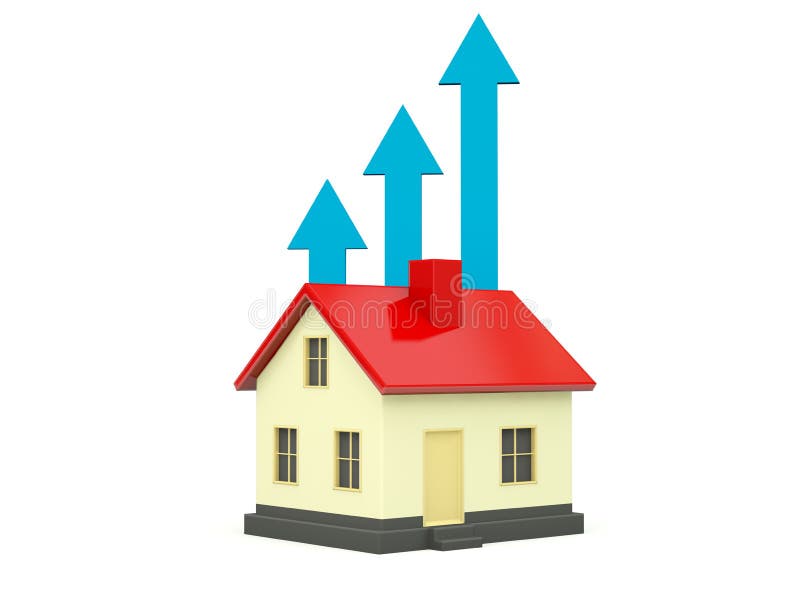 Haus mit rotem Dach stock abbildung. Illustration von finanziell - 17081346