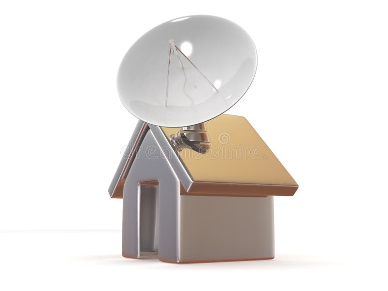 Haus mit Satelliten lizenzfreie abbildung Haus mit Satelliten lizenzfreie abbildung