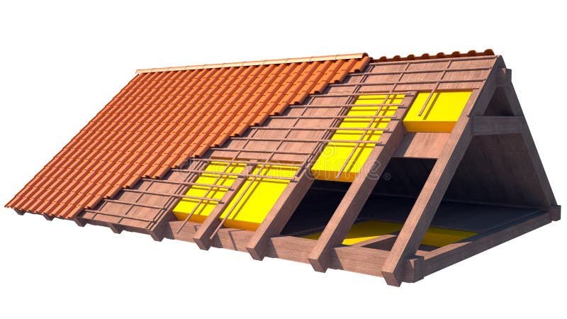 HausDachstuhl im Bau auf Weiß vektor abbildung HausDachstuhl im Bau auf Weiß vektor abbildung