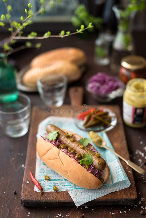Rotkohl und Wurst stockfoto. Bild von deutsch, wurst 25329136