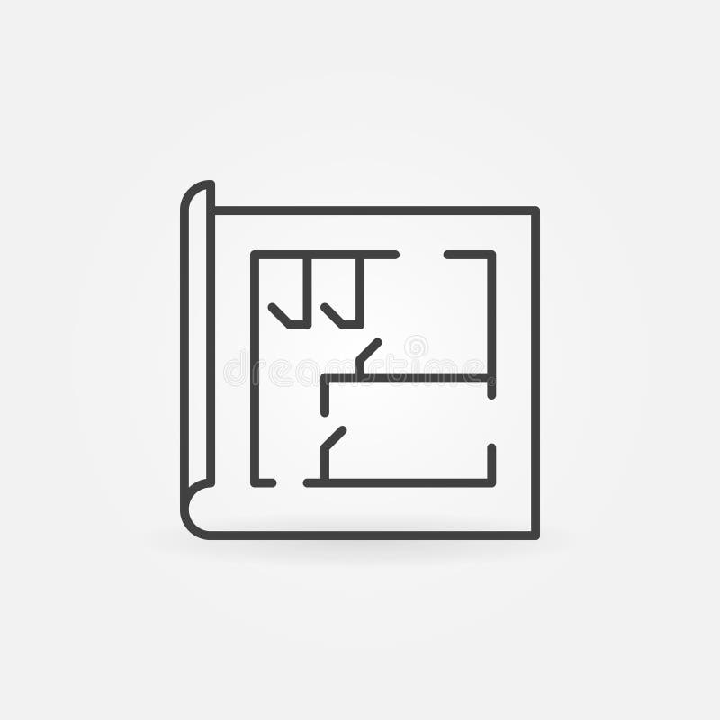 Hausplanlinie Ikone stock abbildung Hausplanlinie Ikone stock abbildung
