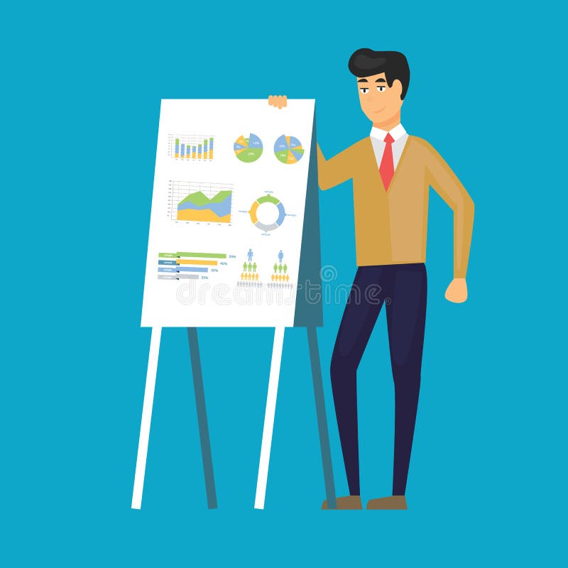 Haut-parleur donnant la conférence avec la ligne diagramme à bord Homme d'affaires, diagramme, graphique, analyse Peut être emplo illustration de vecteur Haut-parleur donnant la conférence avec la ligne diagramme à bord Homme d'affaires, diagramme, graphique, analyse Peut être emplo illustration de vecteur