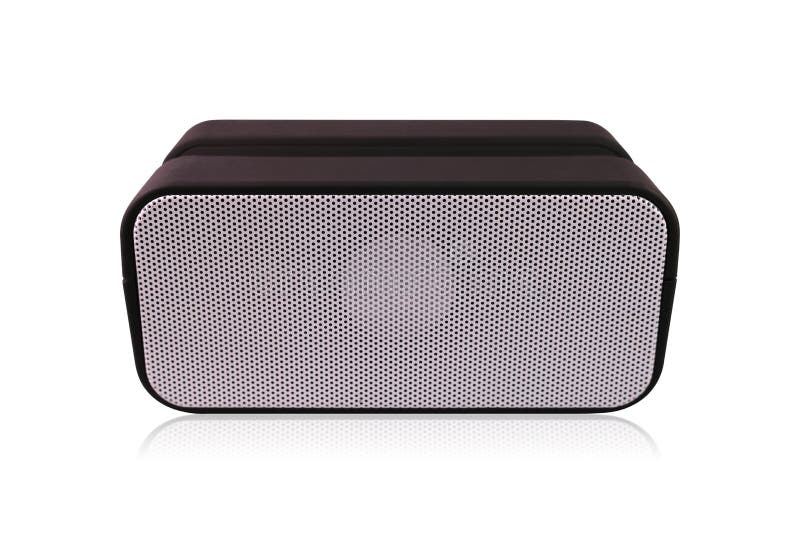 Haut-parleur sans fil portatif d'isolement sur le fond blanc Haut-parleur noir pour jouer la musique Objet de chemins de coupure photo stock Haut-parleur sans fil portatif d'isolement sur le fond blanc Haut-parleur noir pour jouer la musique Objet de chemins de coupure photo stock