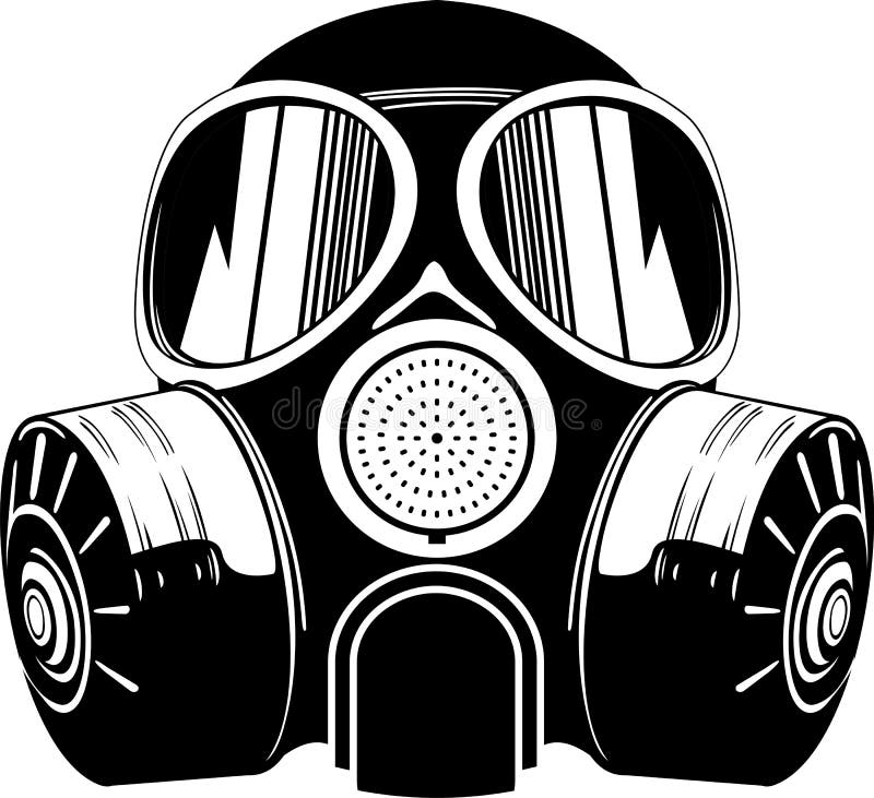 Vector illustration of gas mask on white background. Vector illustration of gas mask on white background