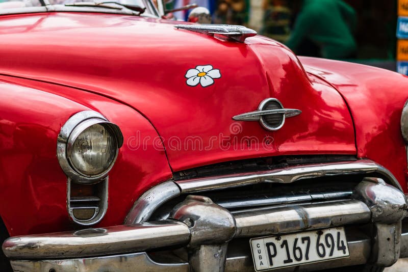 Close up photo of red classic American car stock images Close up photo of red classic American car stock images