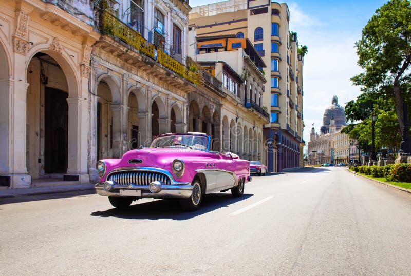 Pink car in Havana stock image. Image of havana, painted - 8754949