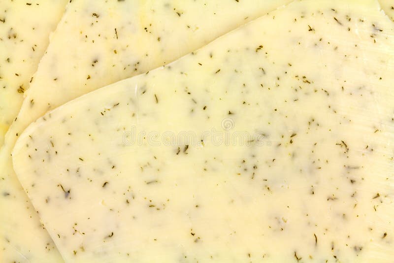Havarti cheese with dill stock image. Image of delicacy 20457583