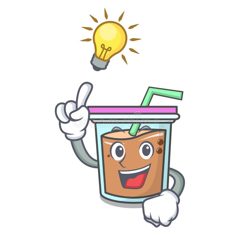 Have an idea bubble tea mascot cartoon royalty free illustration