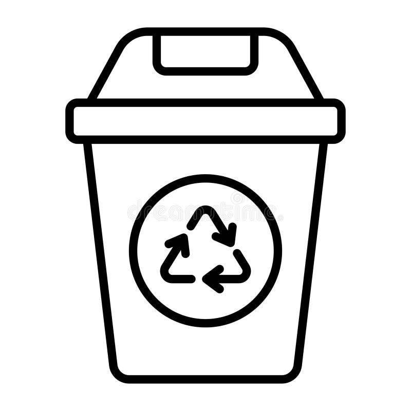Have look at this amazing vector of recycling trash bin, garbage bin icon stock illustration