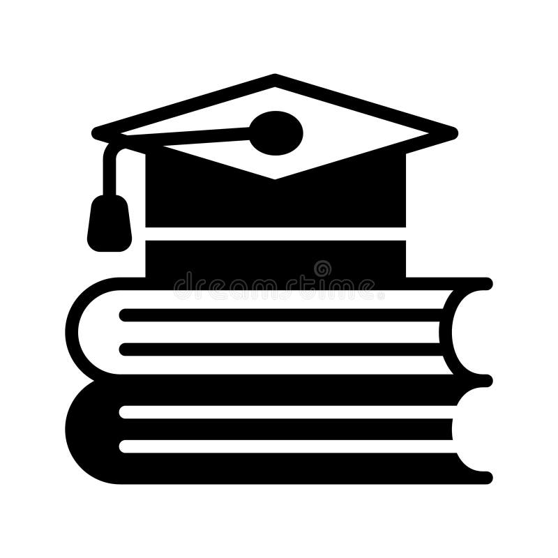 Have a look at this latest glyph icon graduation books with mortarboard stock illustration