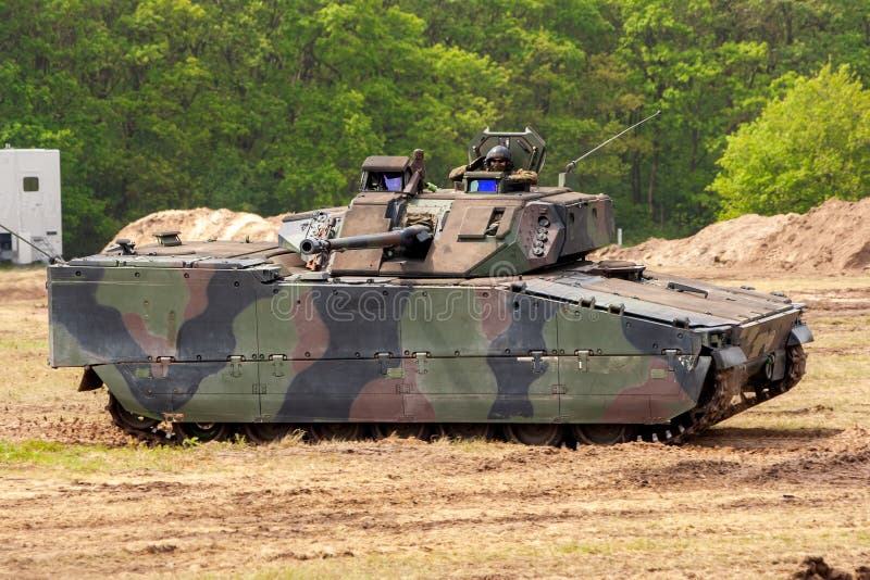 HAVELTE, THE NETHERLANDS - MAY 29: Dutch Army CV9035 tracked combat vehicle in action during the Dutch Army Days