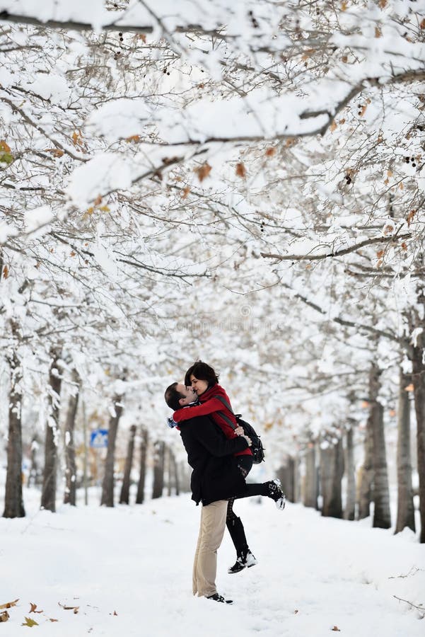 Having fun in winter scene stock image Having fun in winter scene stock image