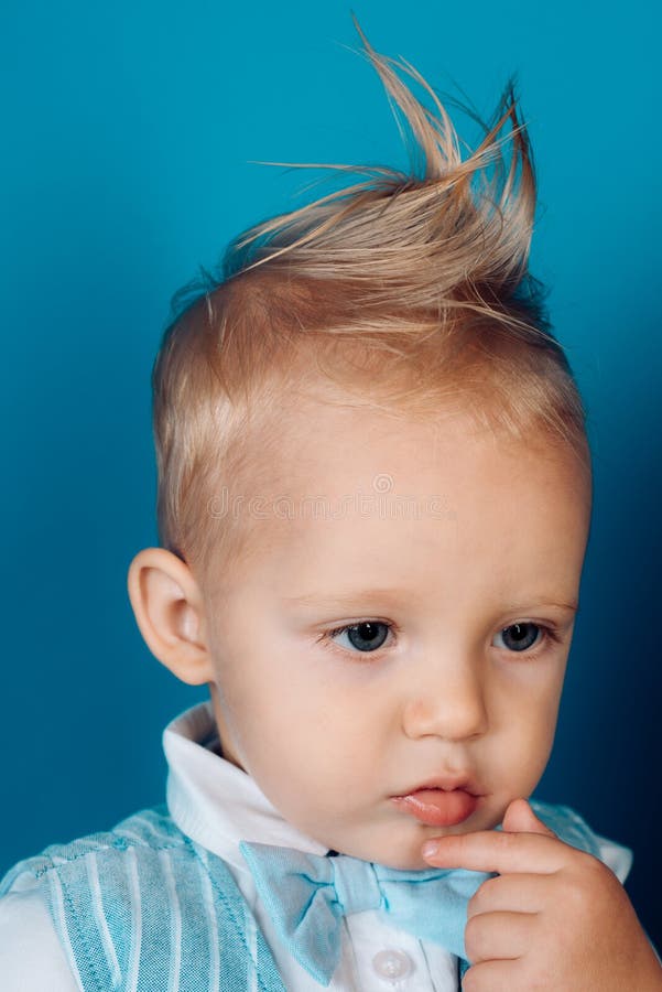 Having a Modern Haircut. Boy Child with Stylish Blond Hair. Small Child  with Messy Top Haircut Stock Image - Image of hairstyle, hairdresser:  134757413