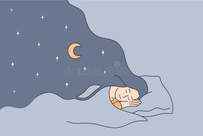 Having Sweet Dreams At Night Concept Stock Vector Illustration Of