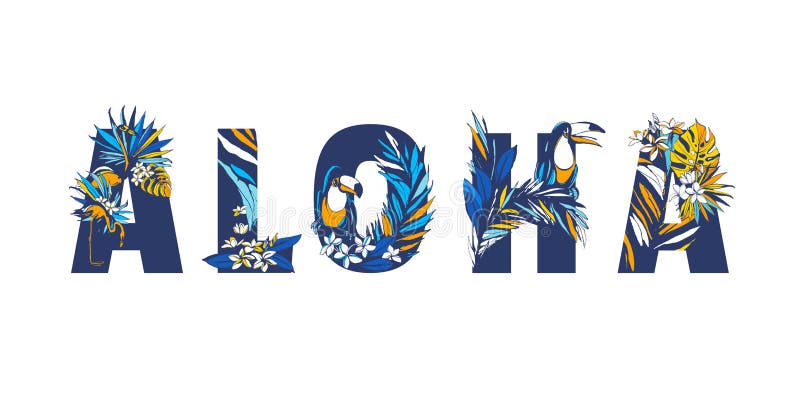 HAWAIANA Tropical Tropical Floral Decorativa De La Cita De Las Letras