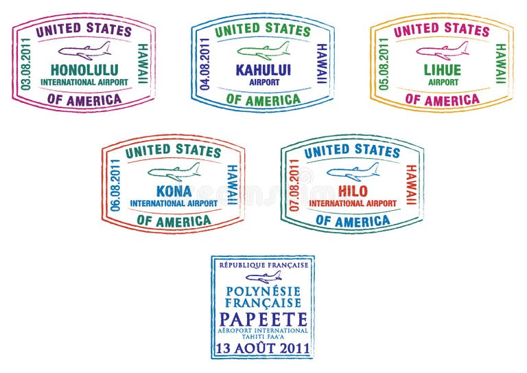 Hawaii Passport Stamp Stock Illustrations 191 Hawaii Passport Stamp Stock Illustrations