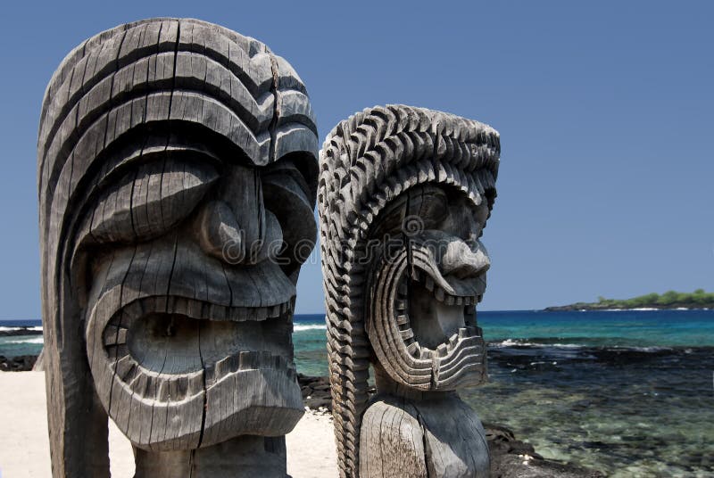 hawaii miejsca schronienia tikis fotografia stock hawaii miejsca schronienia tikis fotografia stock