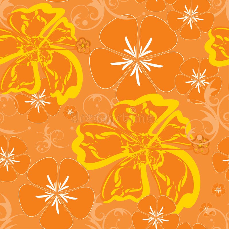 Hawaii orange pattern vector illustration