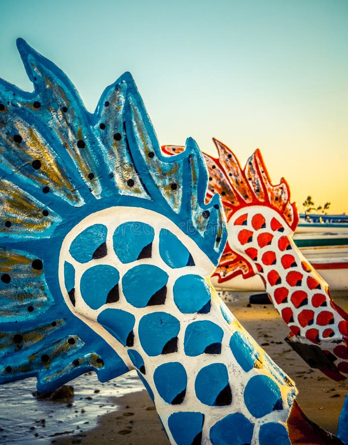 Hawaii Outrigger Canoes At Sunset stock photography Hawaii Outrigger Canoes At Sunset stock photography