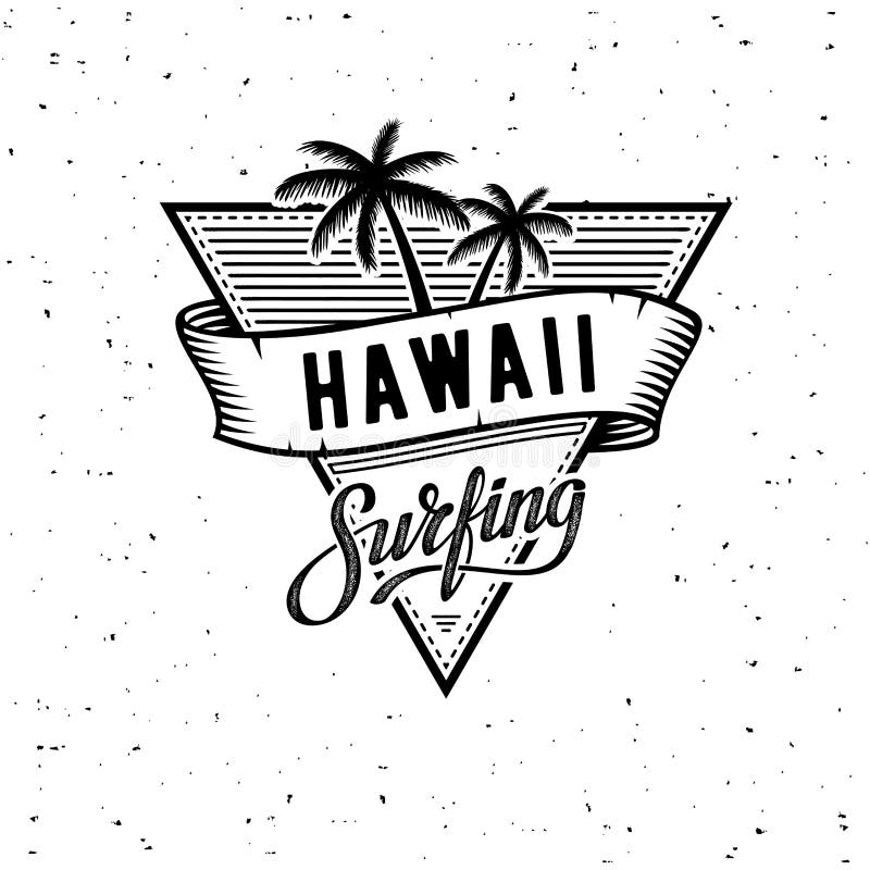 Hawaii Surf - Badge Logo Vector Illustration Concept In Vintage Retro ...