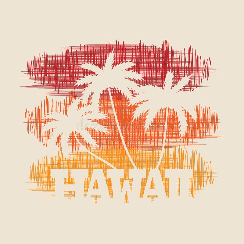 Hawaii Typography Poster. Concept in Vintage Style for Print Stock ...