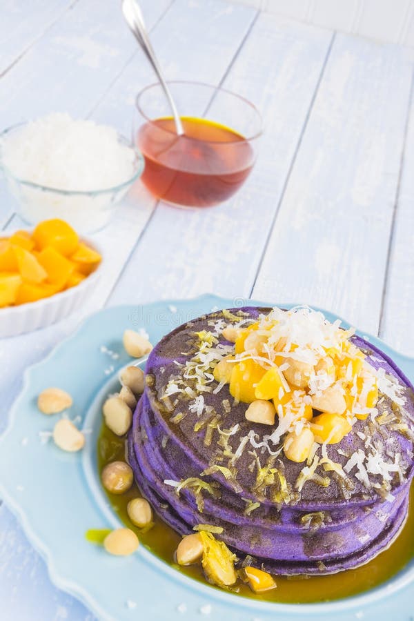 Hawaiian taro pancakes stock image. Image of dessert 37810401