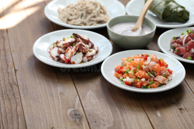 Hawaiian traditional food stock image. Image of salmon - 59265979