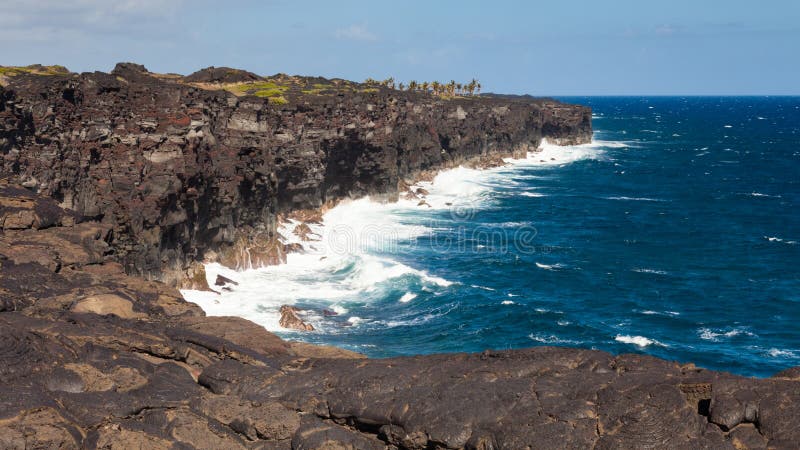 Lava cliffs at the end of Chain of Craters Road in Volcanoes National Park, Hawaii. Lava cliffs at the end of Chain of Craters Road in Volcanoes National Park, Hawaii.