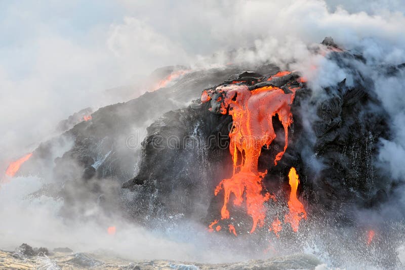 Hawajski magmy spływanie W Pacyficznego ocean