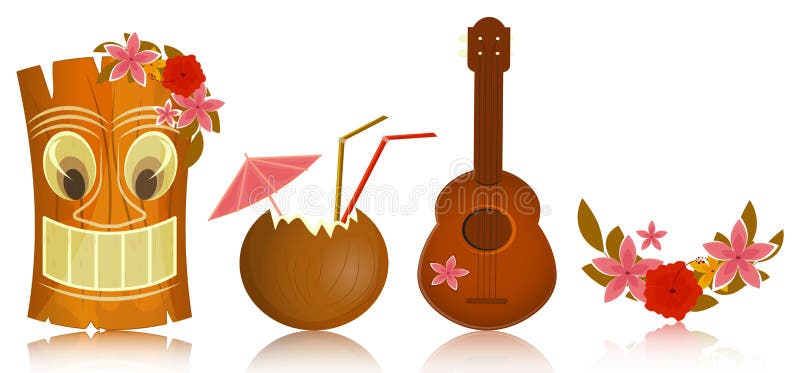 Hawajskie ikony royalty ilustracja Hawajskie ikony royalty ilustracja
