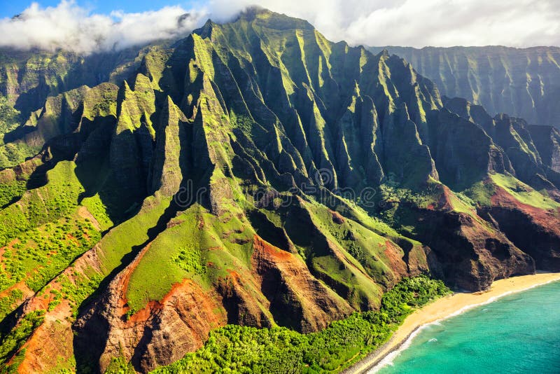 Hawajskie podróże przyrody na wybrzeżu na Pali