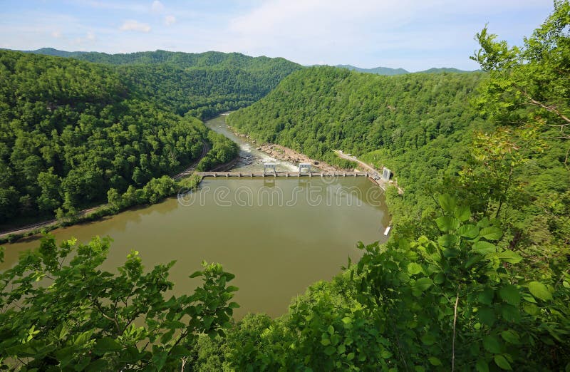 Hawks Nest dam stock image. Image of architecture, scenic 160337471