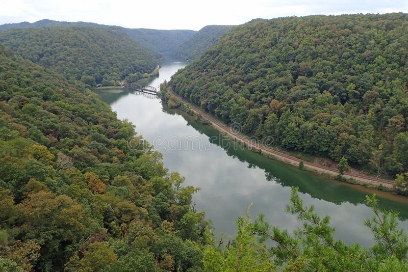 Hawks Nest State Park, West Virginia. Stock Photo Image of river