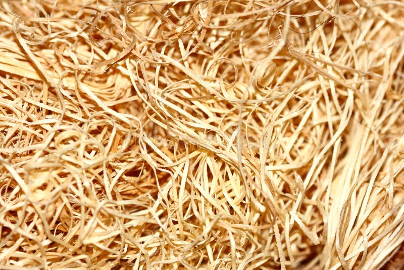 Opened Gift Box With Decorative Straw Filler Shavings Stock Photo