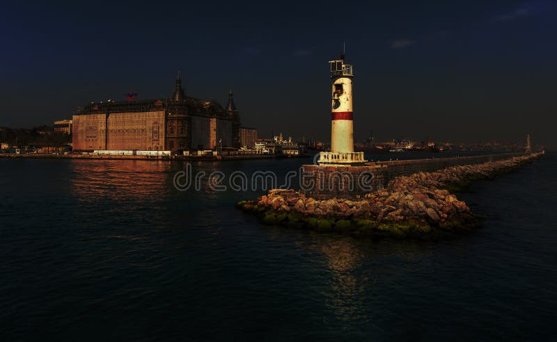 03,23,2019,kadikoy,istanbul,Turkey,Haydarpasa Station and Lighthouse,Istanbul,Turkey royalty free stock photos 03,23,2019,kadikoy,istanbul,Turkey,Haydarpasa Station and Lighthouse,Istanbul,Turkey royalty free stock photos